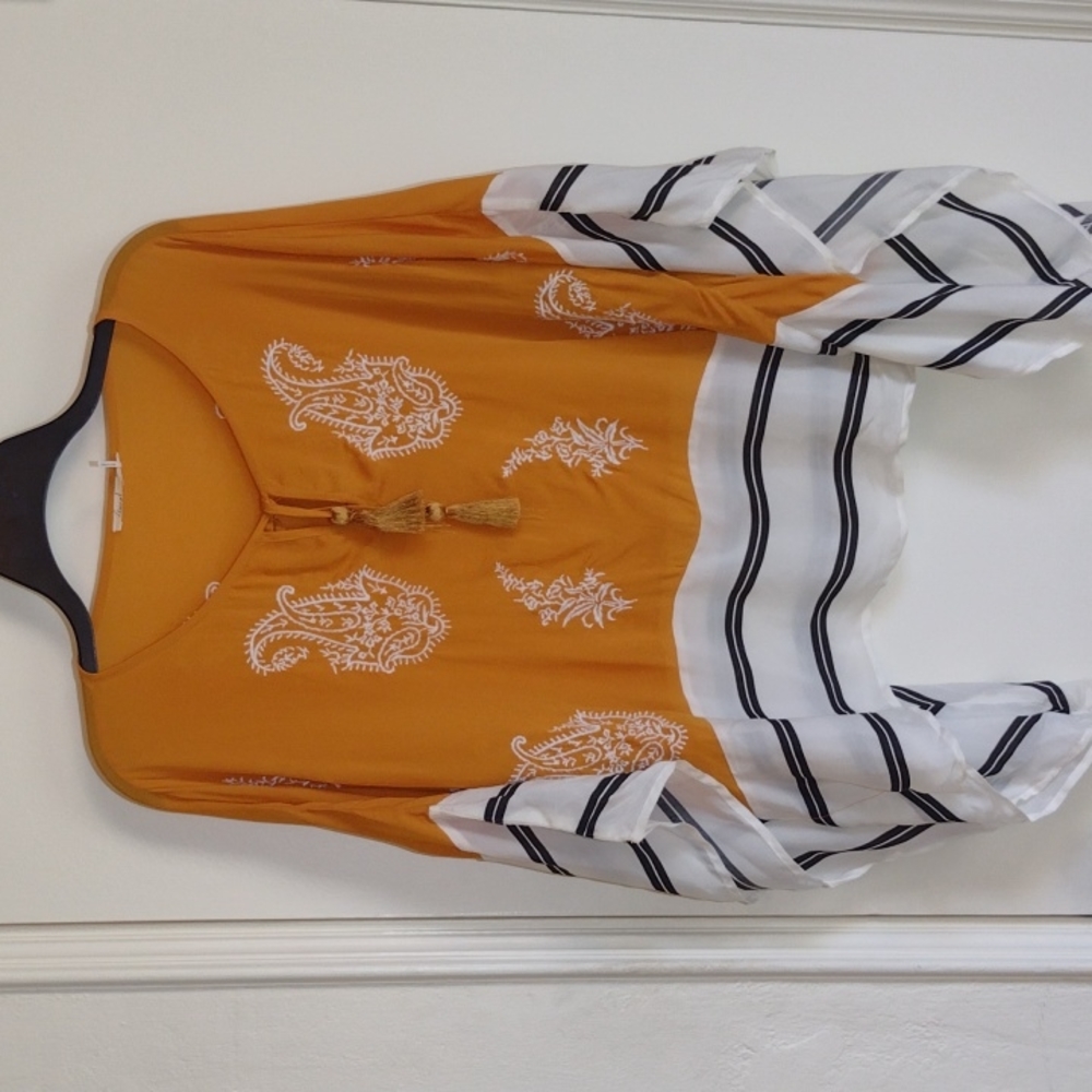 Anthropologie Golden Boho Blouse